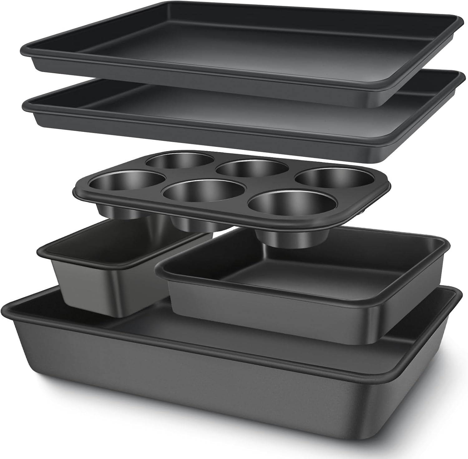 AIVIKI 6-Piece Nonstick Bakeware Set with Carbon Steel