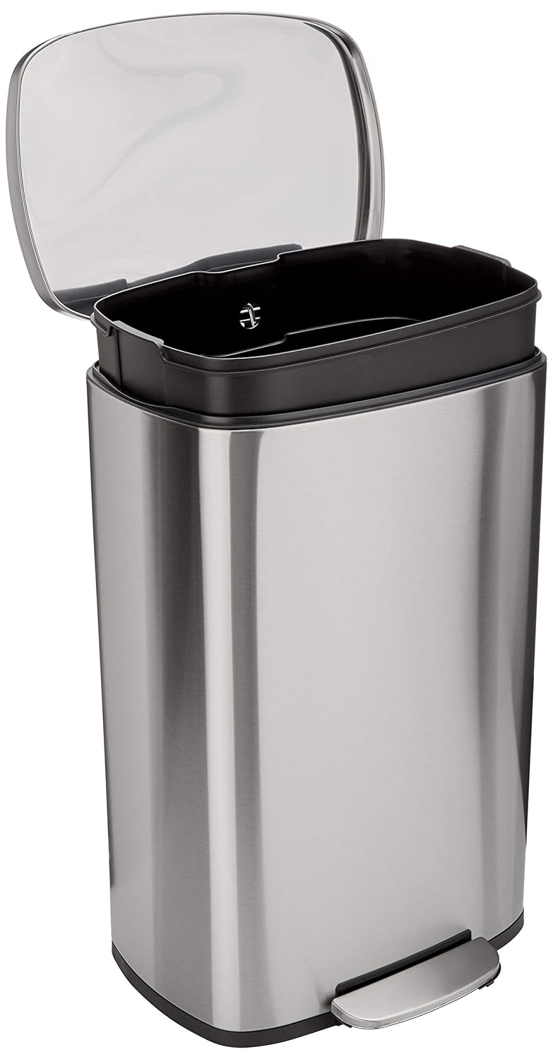 Amazon Basics 50L Soft-Close Stainless Steel Trash Can