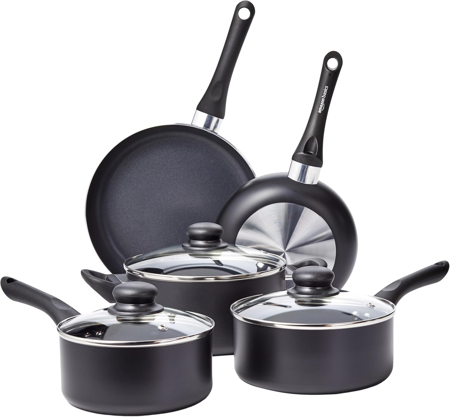 Amazon Basics Non-Stick 8-Piece Cookware Set