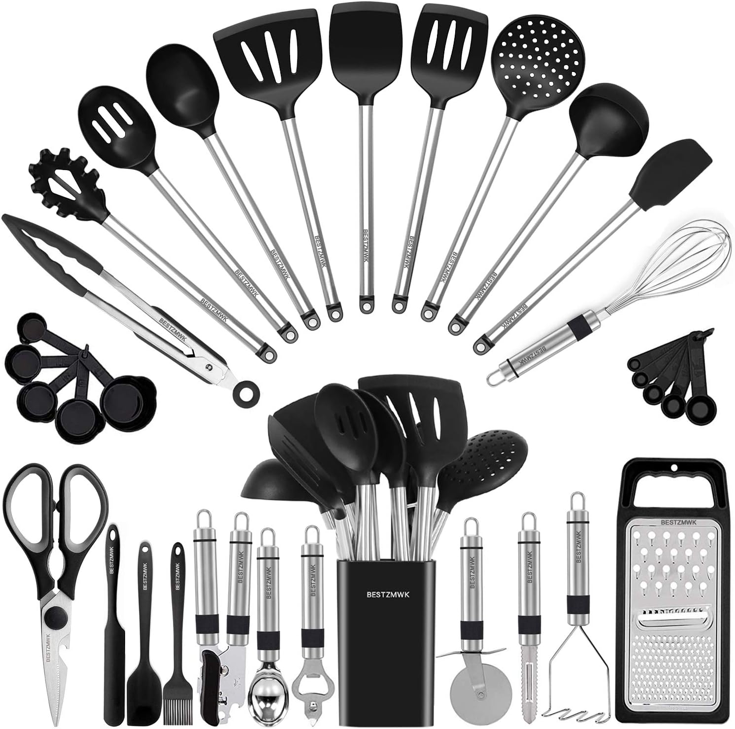 BESTZMWK 33-Piece Silicone Cooking Utensil Set