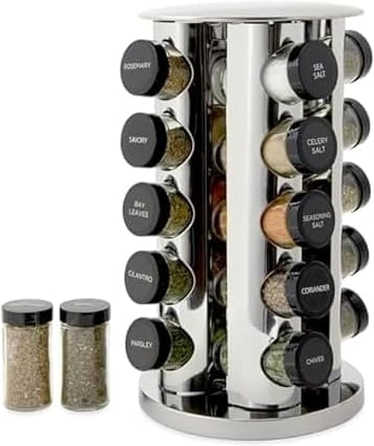 Kamenstein 20-Jar Revolving Countertop Spice Rack with 5-Year Refills