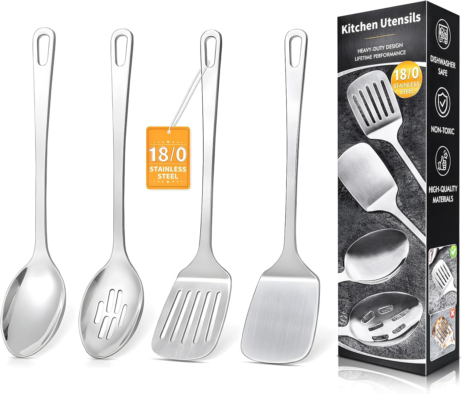 MemoGem 4-Piece Stainless Steel Cooking Utensils Set