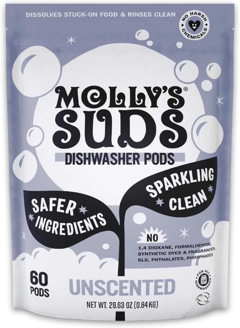 Molly's Suds Dishwasher Pods - 60 Count Unscented