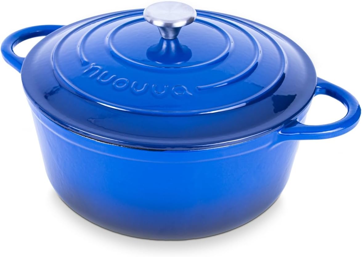 Nuovva 6.4-Quart Enameled Cast Iron Dutch Oven – Dark Blue