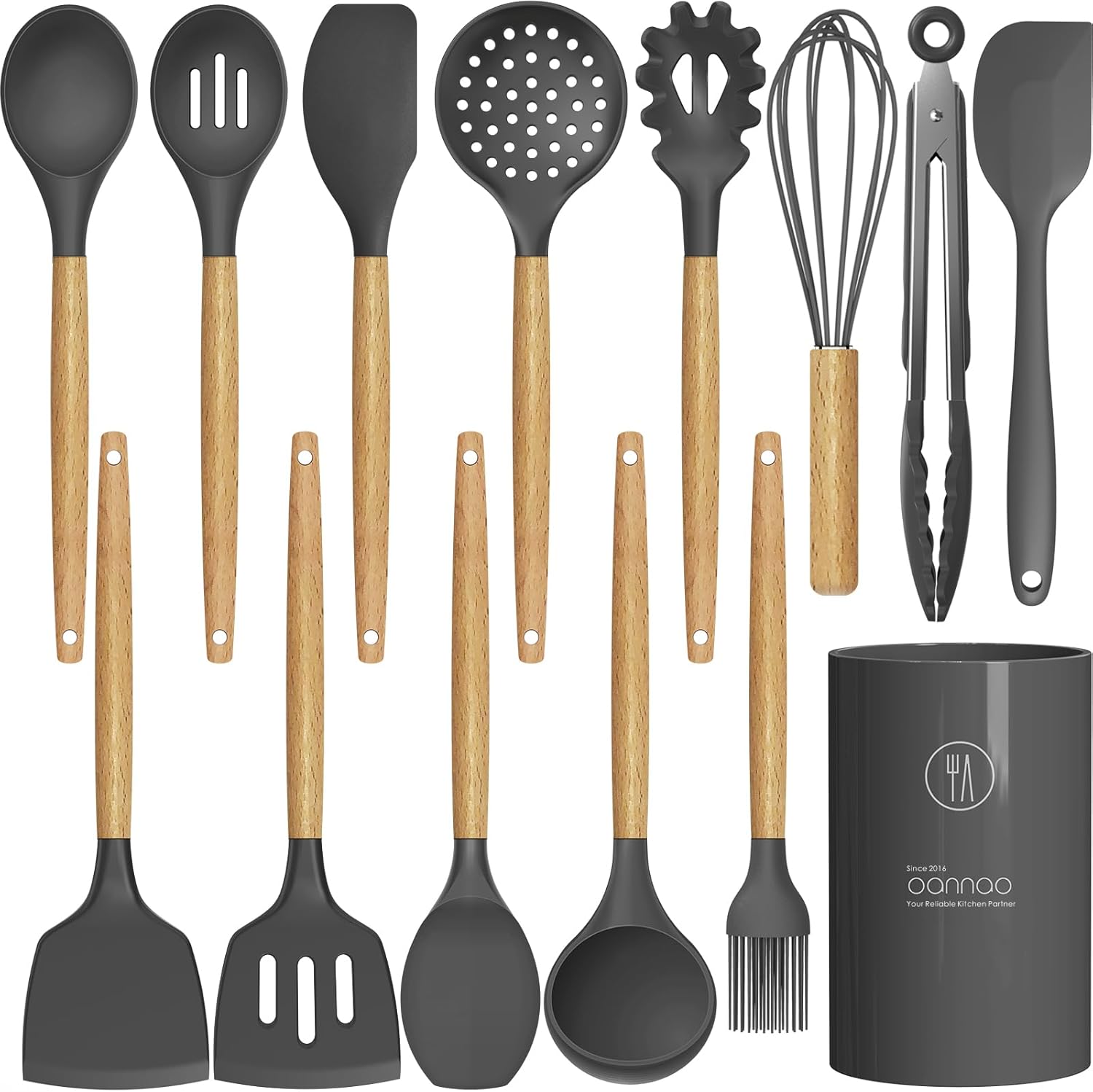 oannao Silicone Cooking Utensils Set - 446°F Heat Resistant
