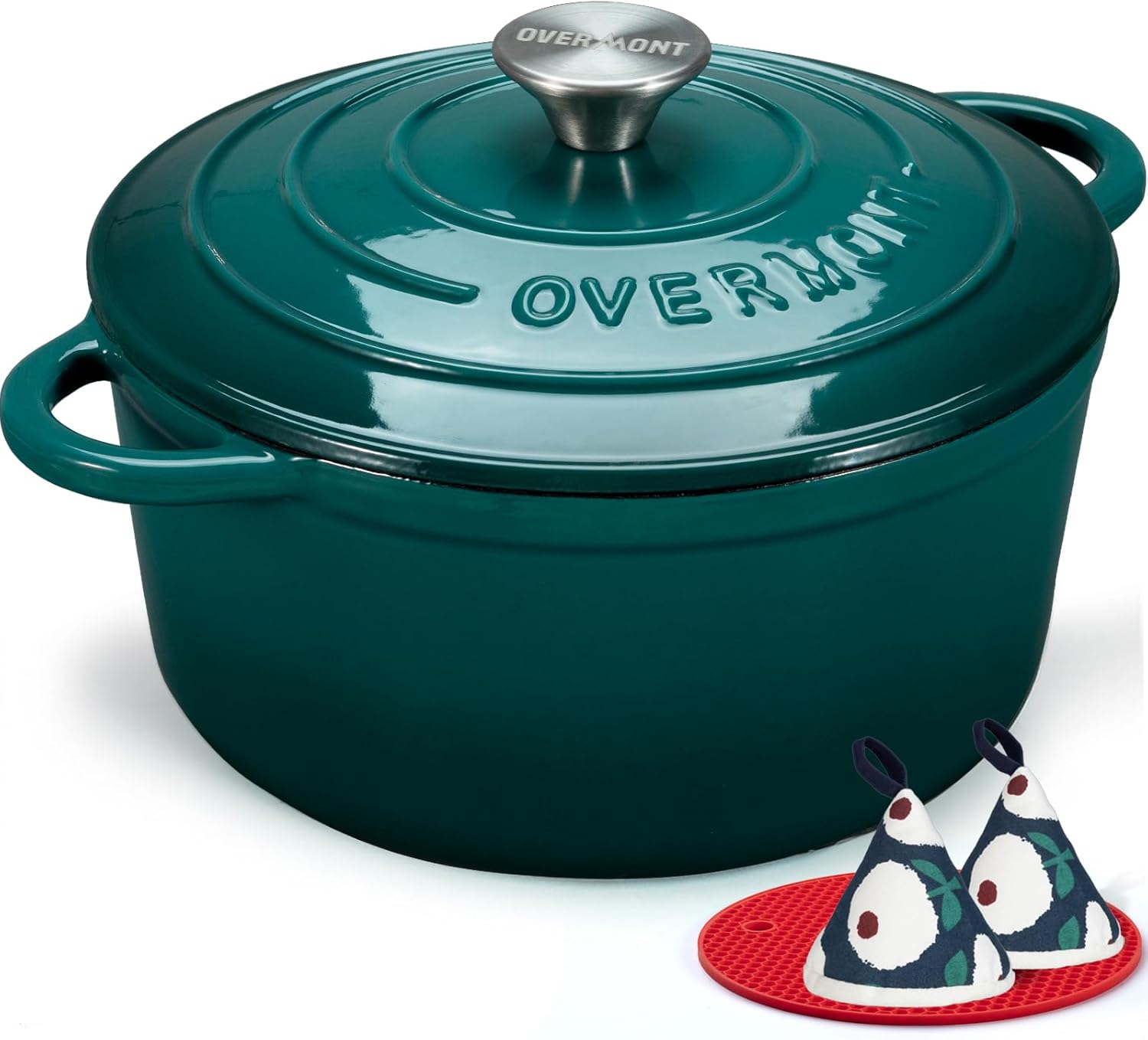 Overmont Enameled Cast Iron Dutch Oven 5.5QT