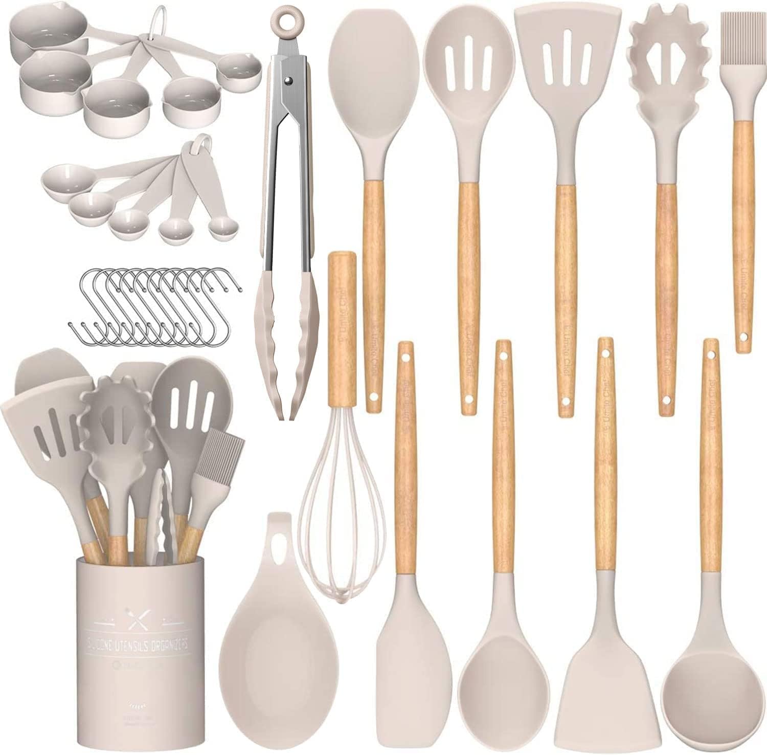 Umite Chef 33-Piece Silicone Cooking Utensils Set with Holder