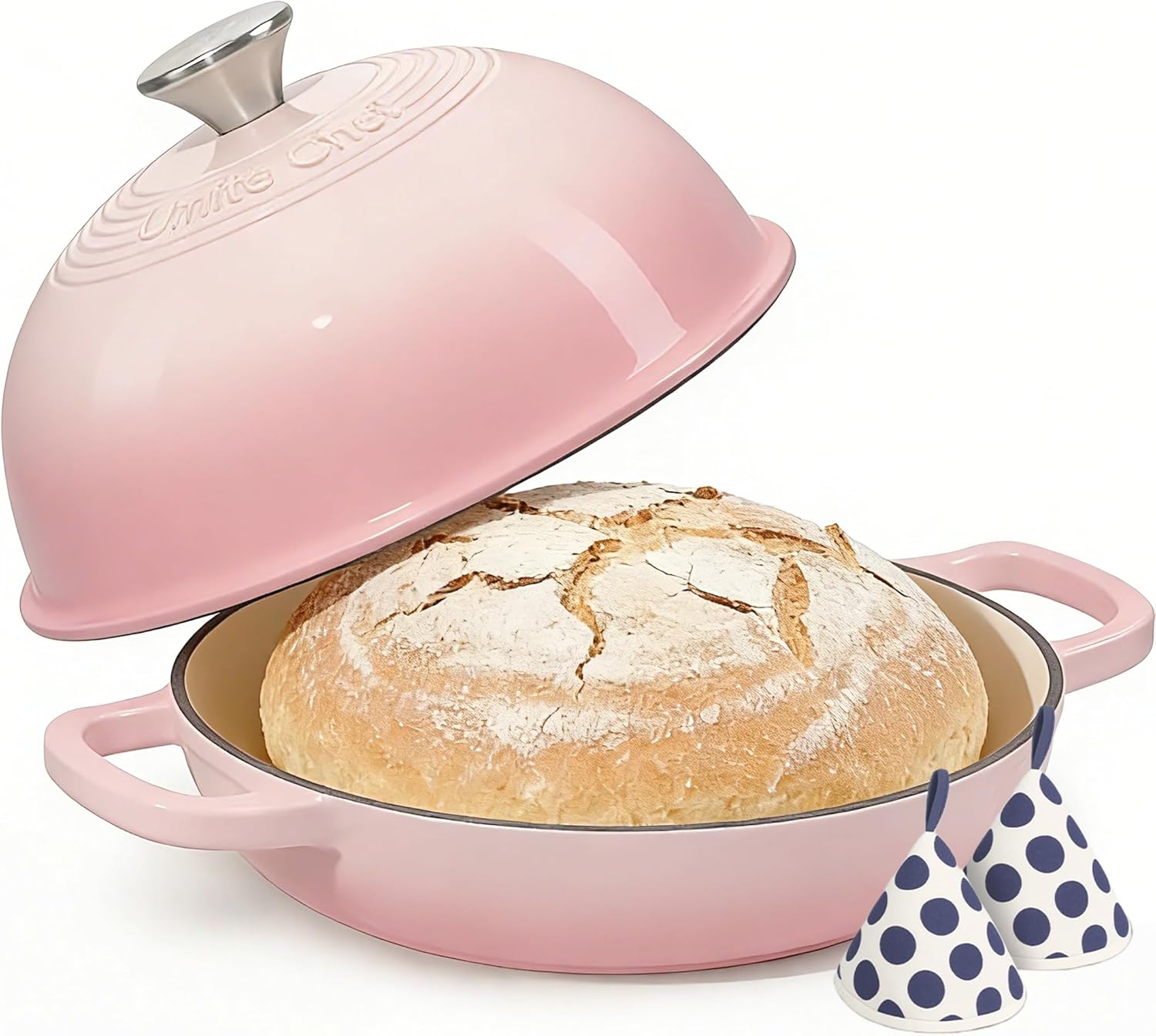 Umite Chef 6-Quart Enameled Cast Iron Dutch Oven Bread Oven